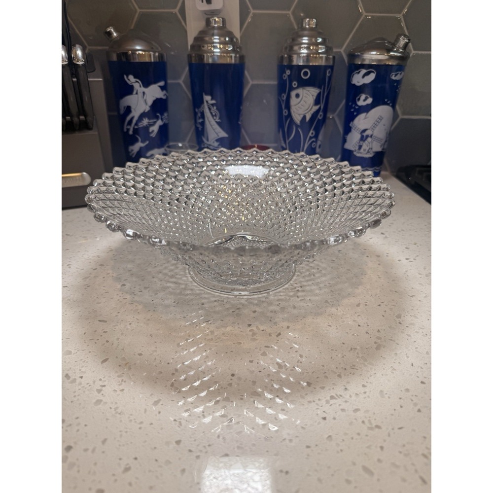 Westmoreland English Hobnail Crystal Clear 11" Flared Serving Fruit Bowl
